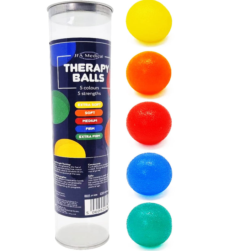 [Australia] - JFA Medical Hand Therapy Exercise Balls 5 Strengths - Extra Soft, Soft, Medium, Firm, Extra Firm 