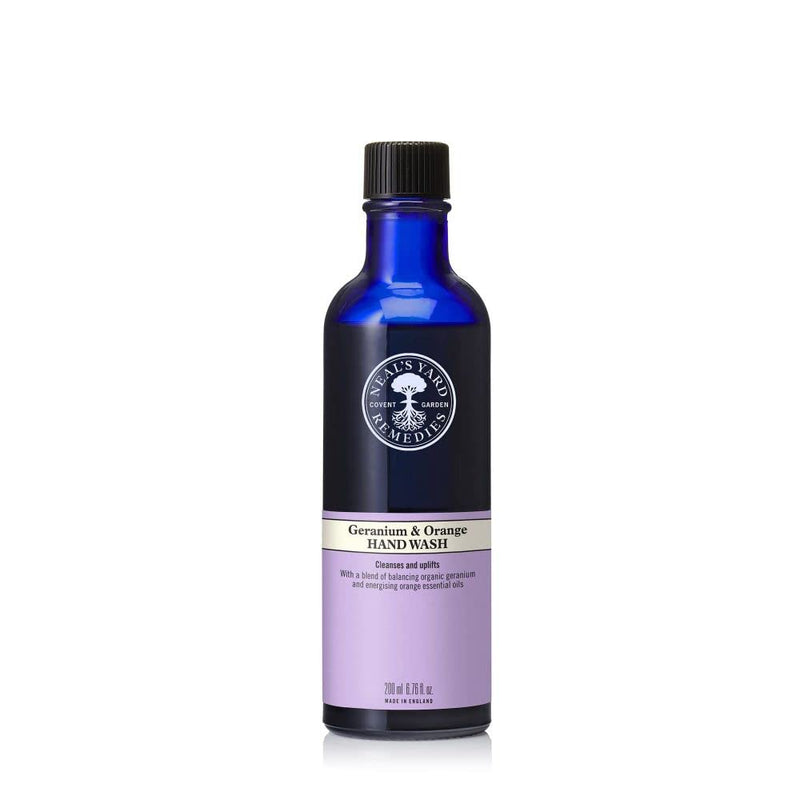 [Australia] - Neal's Yard Remedies Geranium & Orange Hand Wash – No Pump | Organic Hand Wash with Essential Oils | Vegan Hand Wash Made with Organic Ingredients | 200ml 