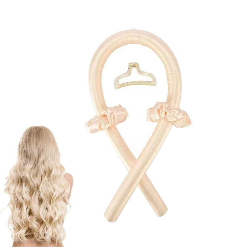 [Australia] - RHXWFDG 1 Piece Heatless Curling Rod Headband Rubber Heatless Curls Hair Styling Tool with Scrunchies and Hair Clip for Long Medium Hair, Gold 