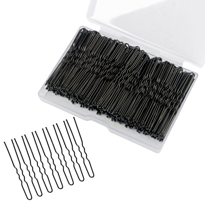 [Australia] - 200PCS Hair Pins for Buns,Black Hair Grips U Shape Bobby Pins, Bun Clips for Long Hair Thick Hair, Hair Accessories for Women Bun Maker for Wedding, Bride,Hairdressing, with Storage Box (Black) Black 