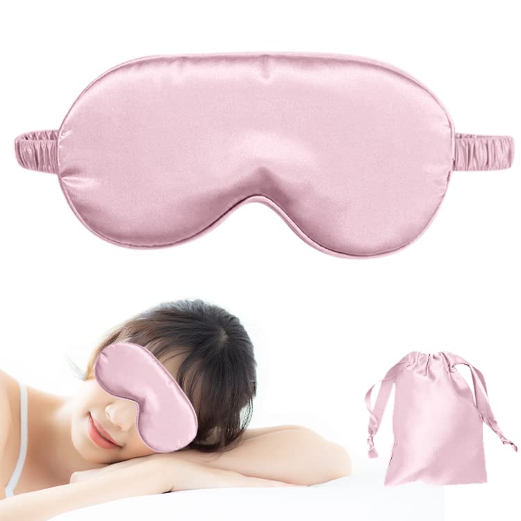 [Australia] - Sleep Mask for Women Men, Silk Eye Mask Super Soft Eye Masks with Adjustable Elastic Strap Both Sides Blackout with Cloth Bag for Travel Yoga Nap Meditation Y4-SMZGYZ(Pink) Pink 