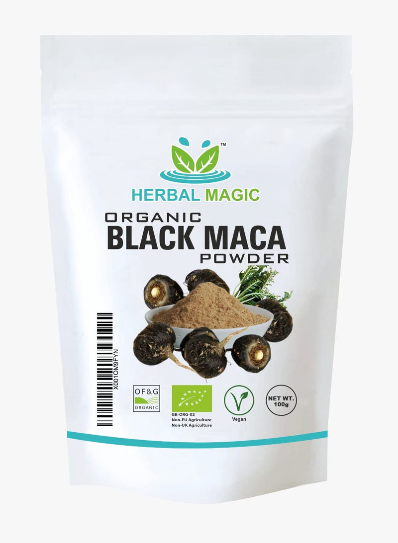 [Australia] - Herbal Magic's Organic Black Maca Root Powder-can be Added into Smoothies and Baking Recipes-Naturally Sweet Root Vegetable-Rich in Essential nutrients-Nourishing-Free from Fillers&preservatives-100g Pack of 1 