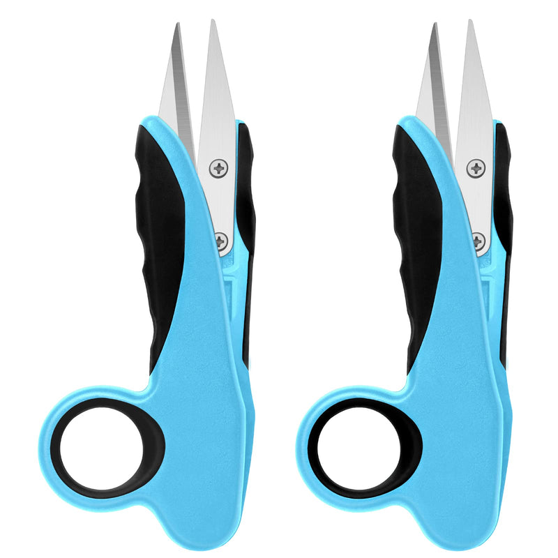 [Australia] - Asdirne Thread Snips, 5” Thread Scissors with Sharp Stainless Steel Blade and Soft Handles, Great for Sewing, Craft and DIY, 12.3cm, 2 Pcs, Blue/Black 