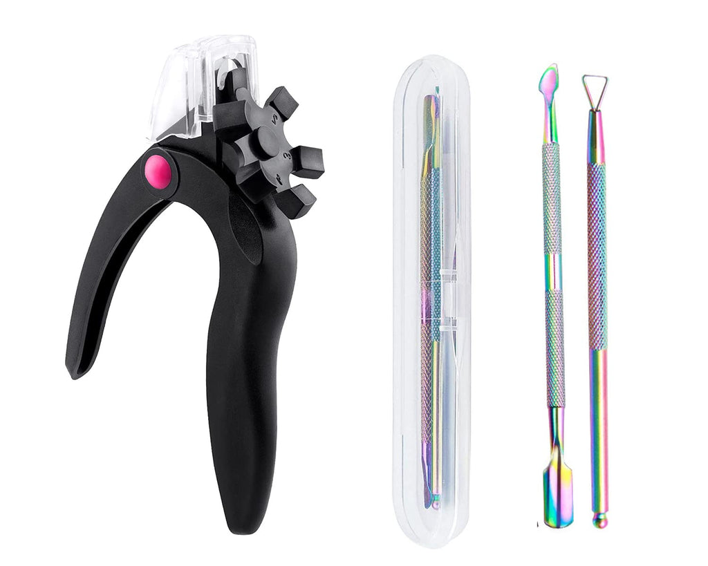 [Australia] - Nail Clippers for Acrylic Nails,Nail Tip Cutter,Acrylic Nail Clipper ,Stainless Steel False Nail Trimmer , with Cuticle Pusher Cuticle Remover, for Salon Home Nail Art 