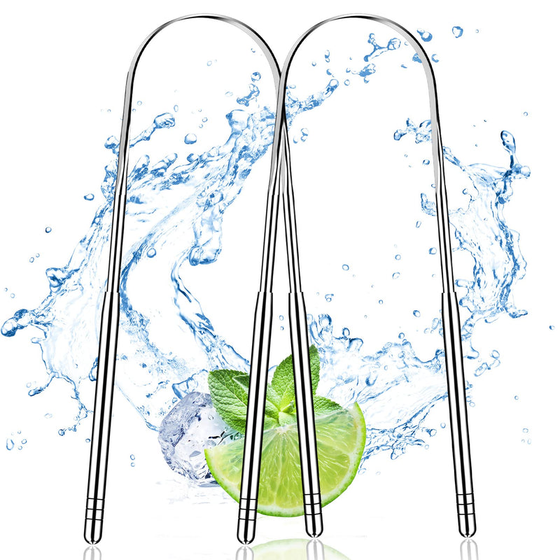 [Australia] - Artcut Tongue Scraper, 2 Pack Toungescraper U-Shaped Design, Stainless Steel Tongue Cleaner for Oral Health & Hygiene, Tongue Scrapers for Adults 
