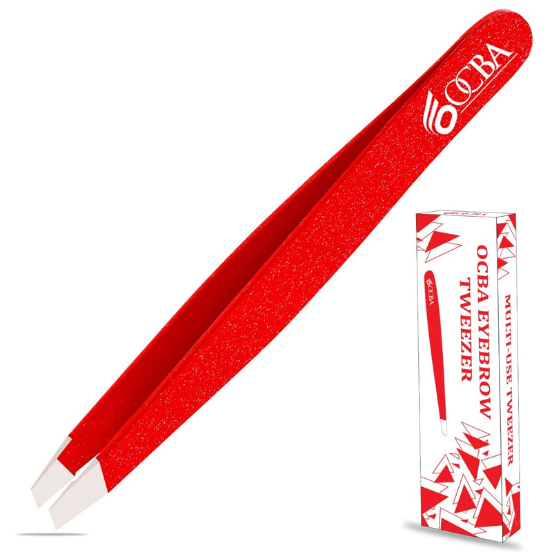 [Australia] - OCBA Straight Professional Tweezers for Women Stainless Steel Eyebrow Tweezers Precision for Ingrown Hair Eyelash Tweezers for Men & Women 