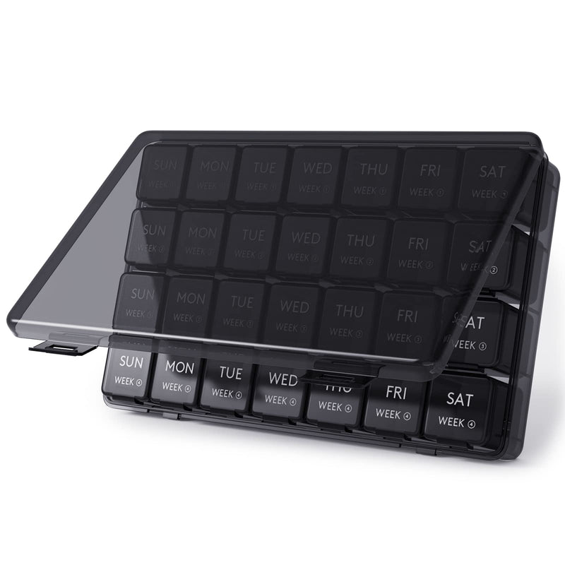 [Australia] - Lifewit Monthly Pill Organiser, 28 Day Pill Box, 4 Weeks One Month Pill Cases, Large Compartments Medicine Organizer for Vitamins, Fish Oils, Supplements 