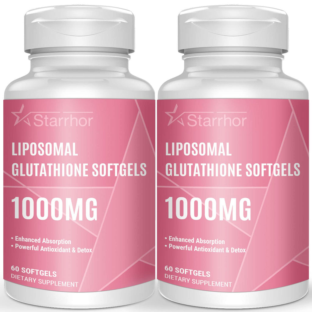 [Australia] - Liposomal Glutathione Softgels 2 Pack, Glutathione Supplement 1000mg per Serving, Antioxidant Support and Liver Detox, 120 Capsules 60 Count (Pack of 2) 
