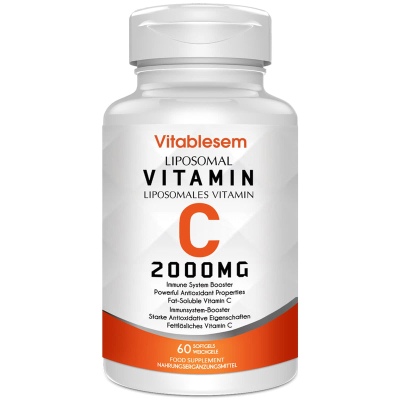 [Australia] - Liposomal Vitamin C Capsules 2000mg - High Strength Gluten Free & Vegan Ascorbic Acid - Immune Support Antioxidant Supplement - Non-GMO 60 Count (Pack of 1) 