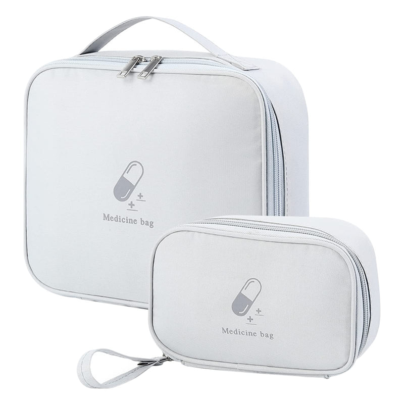 [Australia] - Olymajy 2 Pieces First Aid Kit Bags, Empty Medicine Bags, First Aid Bag Portable Grey Medical Medicine Bags for Outdoor Camping, Travel, Work Light Grey 