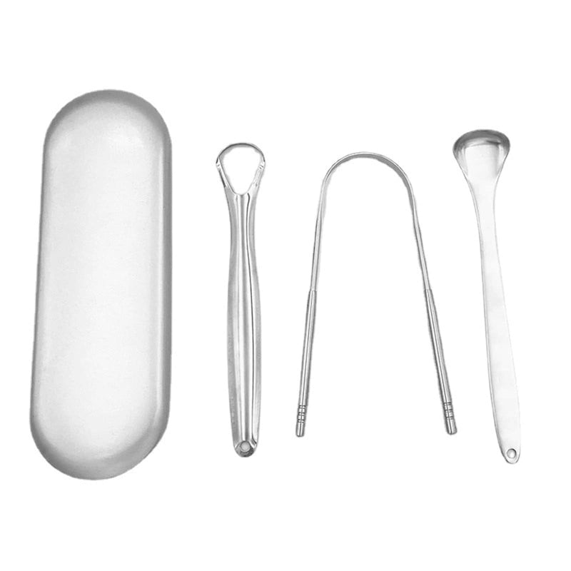 [Australia] - WANGCL Tongue Scraper 3 Pcs Professional Stainless Steel Tongue Cleaner Kit for Tongue Cleaning Optimal Oral Hygiene (Sliver) 