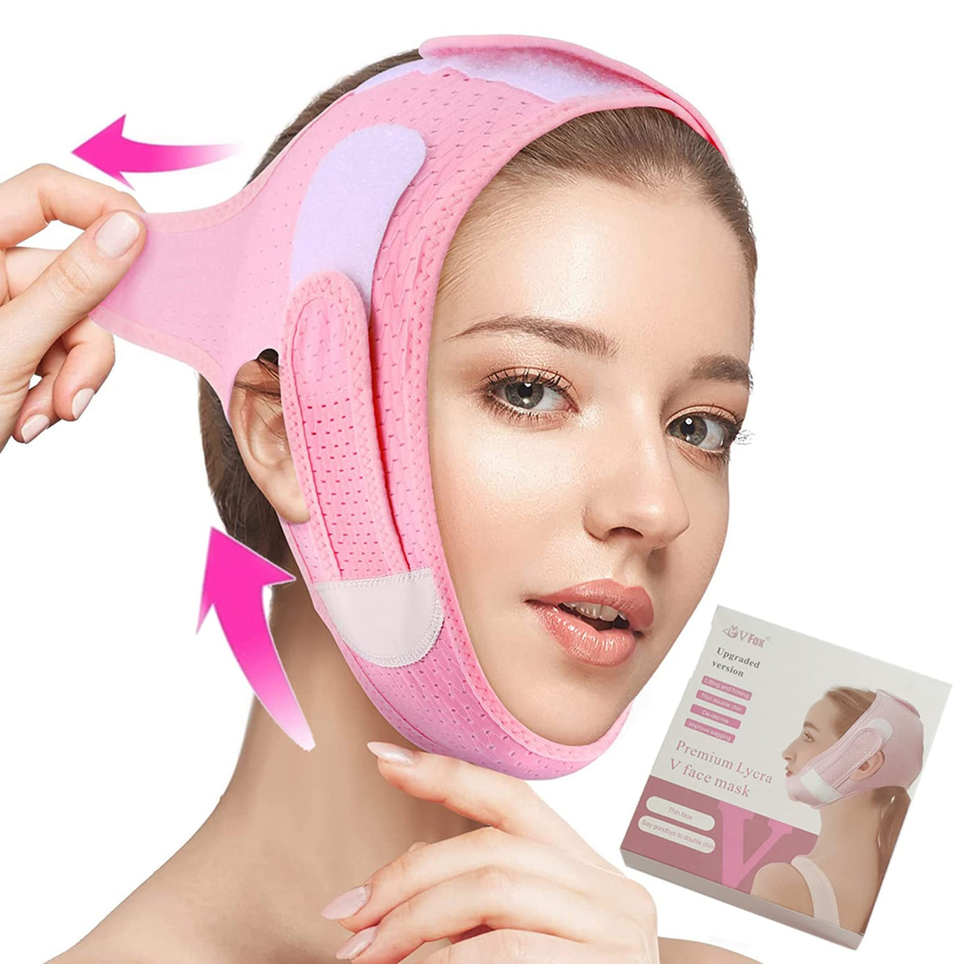 V Line Face Strap Reusable Facial Slimming Strap Double Chin Reducer  Breathable Chin Up Strap Face Slim Belt For Firming Tightening Skin 