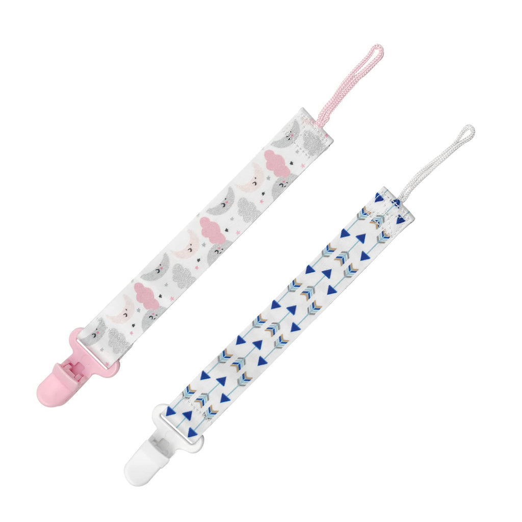 [Australia] - Dummy Clip Boys Girls, 2 Pack Pacifier Clips Pacifier Holders Leashes Set, Pacifier Chains Soother Clips Fits All Pacifiers Baby Teething Toys, Newborn Great Gift, Baby Shower A5NZGS 