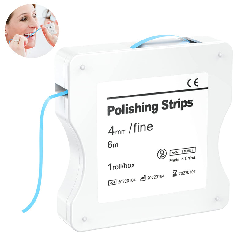 [Australia] - AISEELY Dental Polishing Strips, 1Pc Whitening Strip, 4mm Tooth Sandpaper Thickness Teeth Resin Tooth Interdental Grinding Tool, 6m/Rolls/Box (Blue-Fine) Blue 