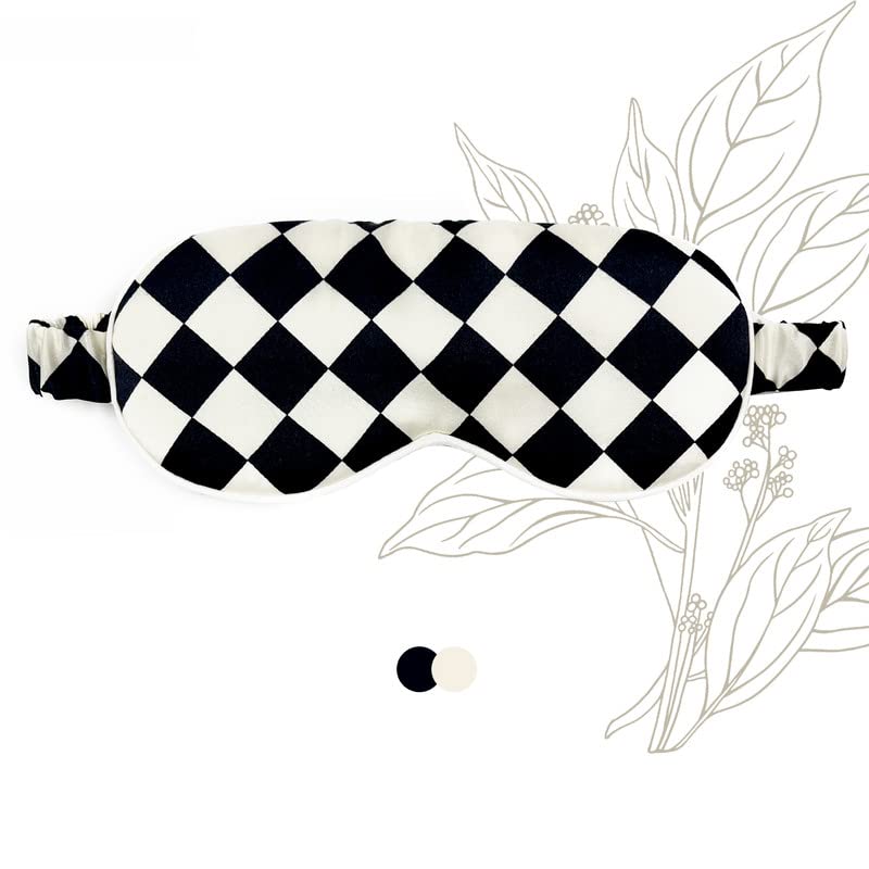 [Australia] - townssilk 100% Silk Sleep mask with Silk Adjustable Strap,Comfortable and Super Soft Eye mask Ultimate Sleeping aid,Blindfold squareblack Eusquareblack 