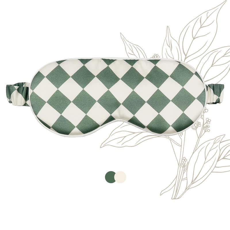 [Australia] - townssilk 100% Silk Sleep mask with Silk Adjustable Strap,Comfortable and Super Soft Eye mask Ultimate Sleeping aid,Blindfold squaregreen Eusquaregreen 