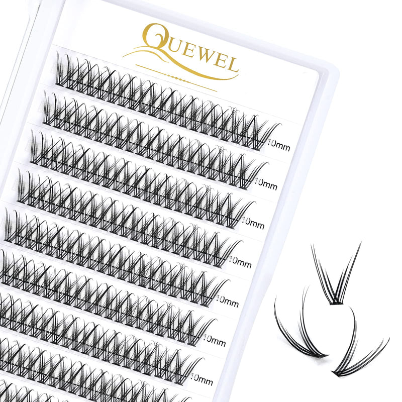 [Australia] - 240 Pcs Individual Lashes Quewel Cluster Lashes 0.10 C Curl 10mm Length DIY Individual Eyelashes Fish Tail Lashes Individual Cluster Soft For Personal Makeup Use At Home (Fishtail-0.10C-10mm) Fishtail-0.10C 