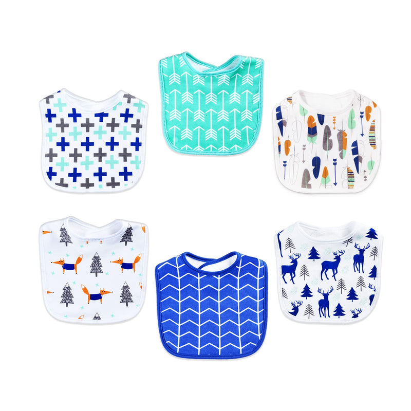 [Australia] - 6 Pck Baby Bandana Dribble Bibs Cotton Drool Bibs,Baby Bibs for Drooling and Teething, Super Soft and Absorbent with Adjustable Snaps, Baby Bandana Bib Set for Unisex Newborn Toddler Aged 3-24 Months 