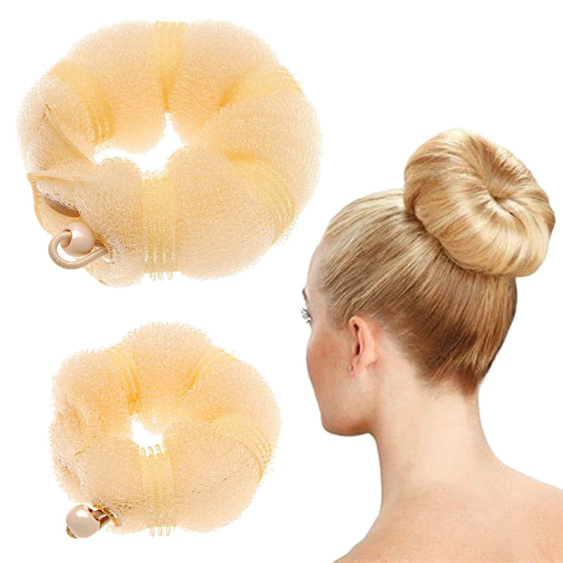 [Australia] - Hair Bun Maker, Hair Donut Magic Bun Makers for Hair Blonde Hair Padding Updo Accessories with Clips Ballet Bun Kit for Girls & Women (2 Sizes) Blond 