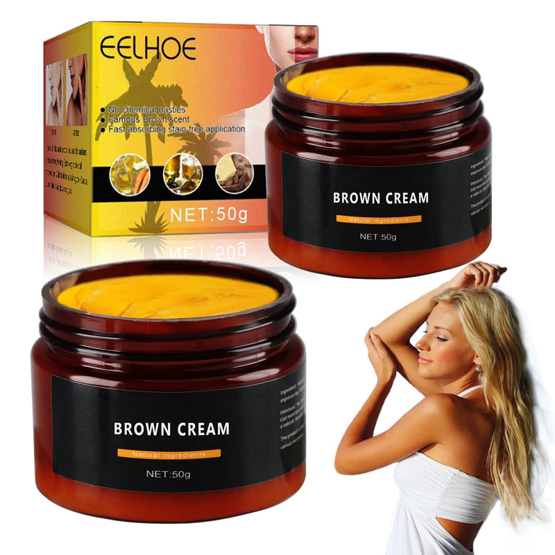 [Australia] - JOKBEN 2PCS Brown Tanning Accelerator Cream, Brown Tanning Cream, Carrot Oil Tanning Cream for Sunbeds, Natural Ingredients Intensive Tanning Gel for Outdoor 