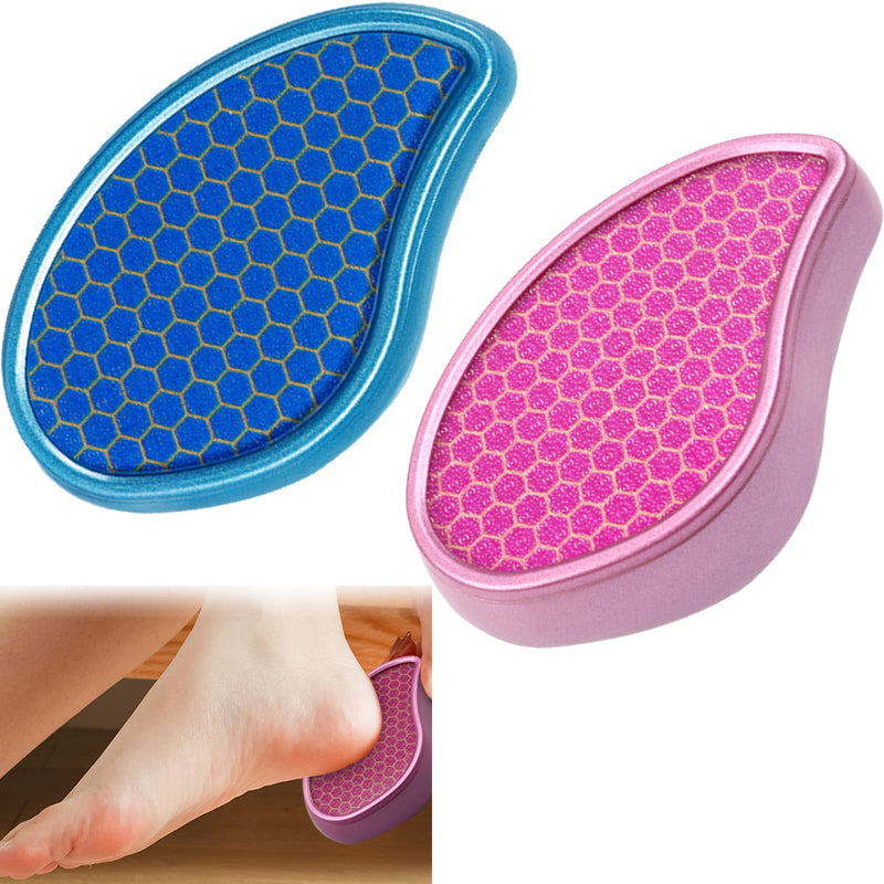 [Australia] - Foot Callus Remover,Hair Remover Stone Nano Glass 2 Pcs,Foot Scraper Hard Skin Remover Which Used Wet and Dry Callus Removal,for Hard&Dead Skin Foot Care(Pink+Blue) 