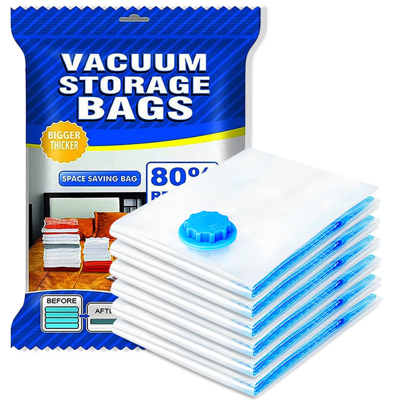 [Australia] - Uhogo Vacuum Storage Bags, 6 Pack Large Vacuum Bags 80x60cm, Double Zip Seal Reusable for Clothes, Duvets, Bedding, Pillows, Blankets, Suitcase, Travel 6 Large 80x60cm 