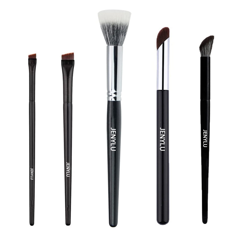 [Australia] - Make Up Brushes, Professional Makeup Brush Set Kabuki Face Synthetic Foundation Brushes Blending Brush, Nose Shadow Blush Eyeline Concealer Brushes（5 PCS ）Black 