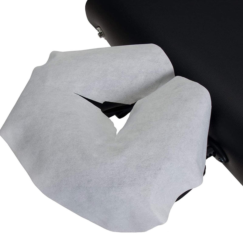 [Australia] - Ciieeo White Bed Sheet 100Pcs Disposable Face Massage Pads Face Cradle Covers Massage Face Covers for Massage Tables& Massage Chairs Round Pillow Covers 