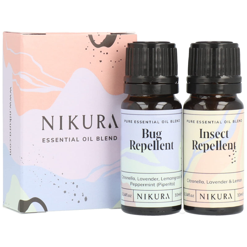 [Australia] - Nikura Bug Repellent & Insect Repellent (2 x 10ml) Essential Oil Blends Combo Set | for Aromatherapy, Soap and Candle Making, Diffusing, Vegan, 100% Pure and Natural 