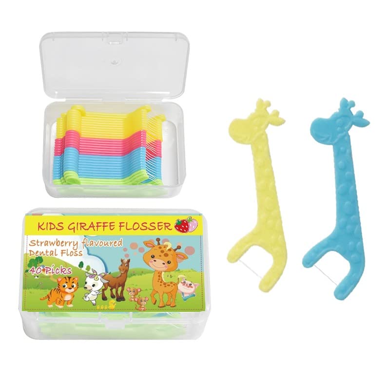 [Australia] - Fun Time Flossing! Kids Fun Dental Teeth Flossers, 40 Count Kids Oral Floss Picks, Multicoloured in Handy Storage Box. 