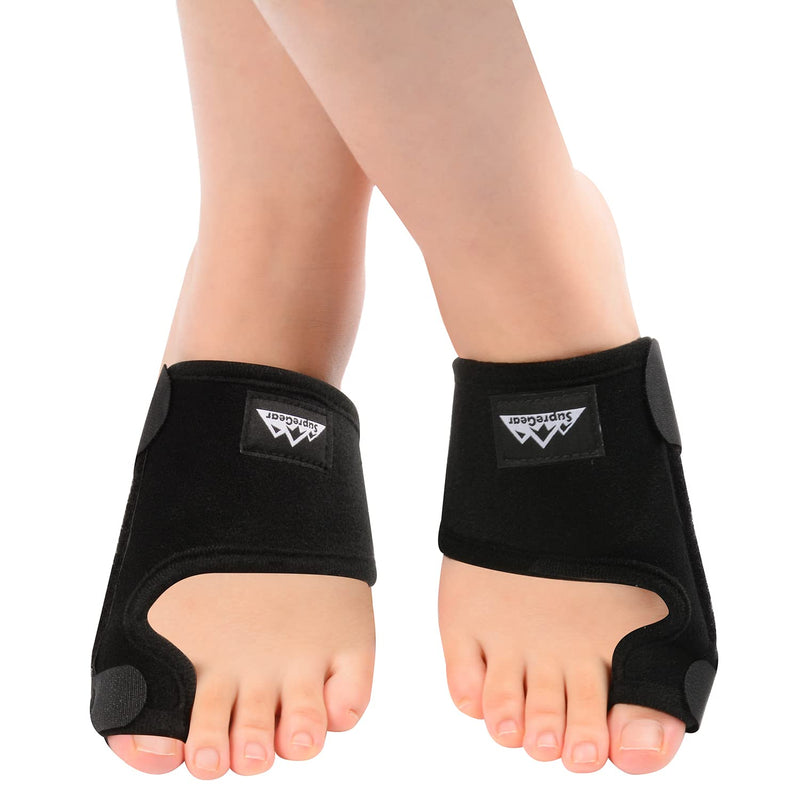 [Australia] - supregear Bunion Splint (1 Pair), Adjustable Toe Separator Straightener Bunion Corrector for Women Men Hallux Valgus Pain Relief Brace for Day/Night Support, Black 