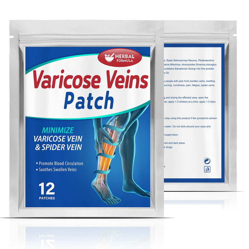 [Australia] - Memonotry Varicose Veins Treatment for Legs, Varicose Veins Patches, Relief Phlebitis Angiitis Inflammation, Improve Blood Circulation for Strengthen Capillary Health, Brown 12 