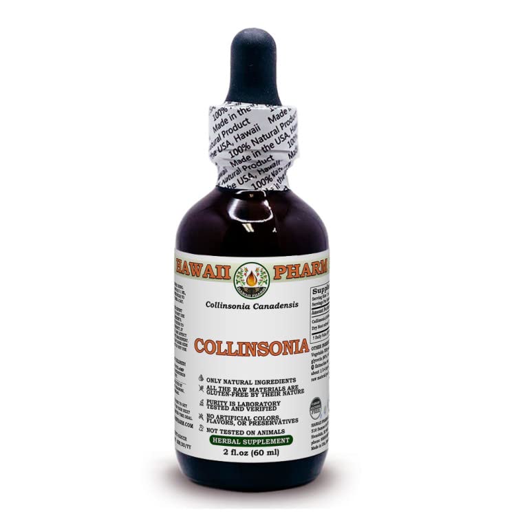[Australia] - Hawaii Pharm Europe Collinsonia, Stone Root (Collinsonia Canadensis) Dry Root Alcohol-Free Liquid Extract Glycerite 60 ml 60 ml (Pack of 1) 