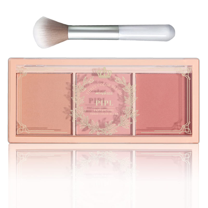 [Australia] - Blushers for Cheeks, 3 In 1 Color Matte Face Blush Make Up Powder, Makeup Blusher for Long-Lasting Sweat-Resistant Non-Greasy Blush Glow Matte Super Brighten Skin Shimmery Natural Look 