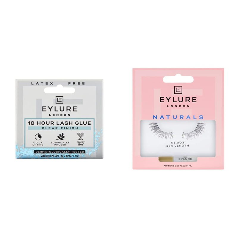 [Australia] - Eylure 18 Hour Lash Glue,Latex Free, CLEAR & Naturals 003 False Lashes + Naturals 003 False Lashes 