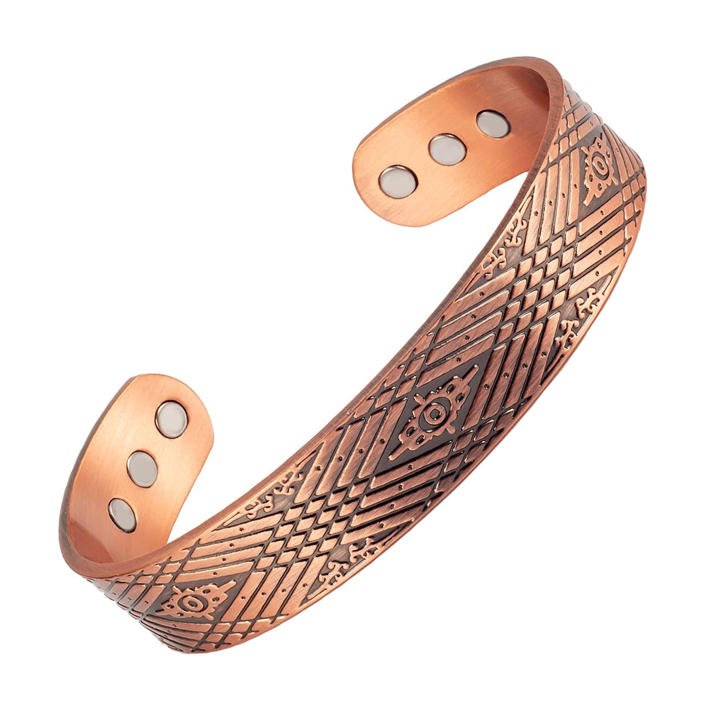 [Australia] - EnerMagiX Copper Magnetic Bracelets for Men Women,Cross Sailboat Patterns Magnetic Bracelet with 6 Magnets,Adjustable Bangle Gift 