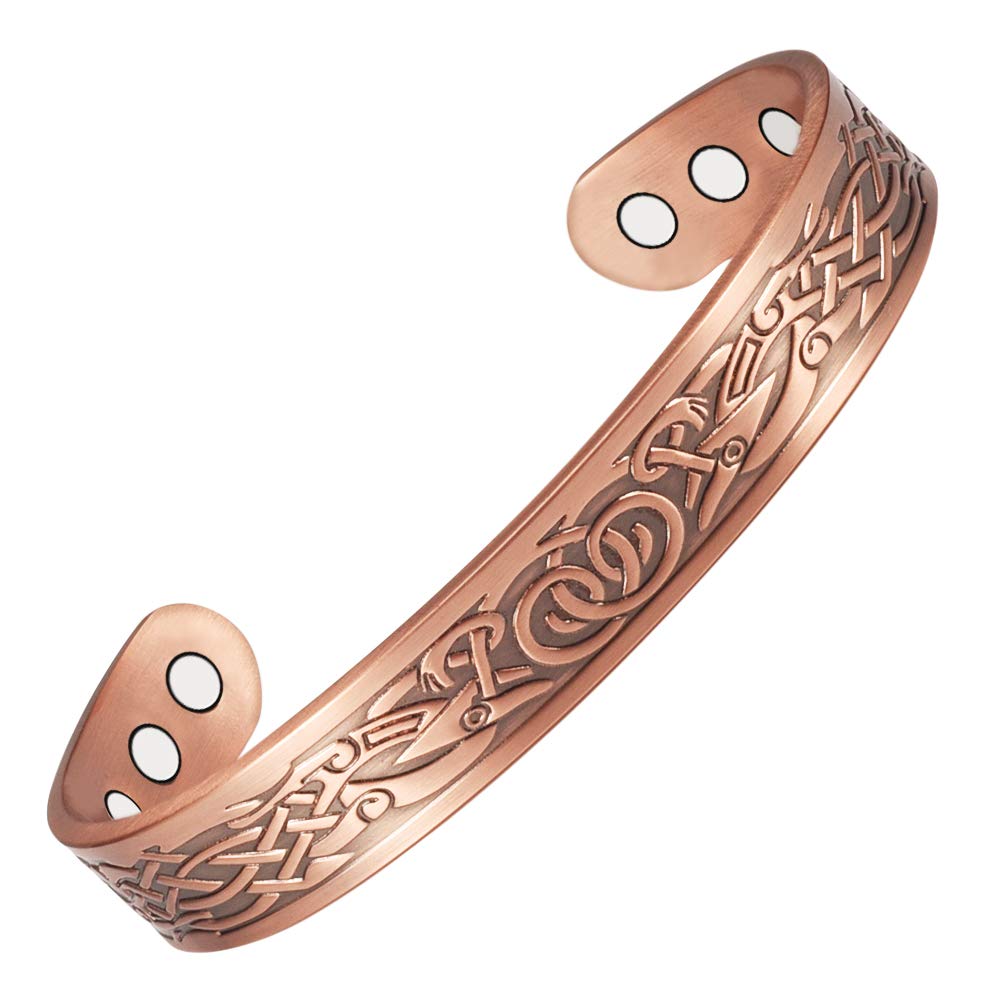 [Australia] - EnerMagiX Copper Magnetic Bracelets for Women Men 99.9% Soild Copper Magnetic Bracelet with 6 Strong Magnets Adjustable Sizing Cuff Bangle 