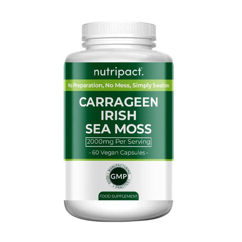 [Australia] - Irish Sea Moss Capsules - 2000mg per Serving - 60 Vegan Capsules - Wild Harvested - Natural Source of Iodine - Chondrus Crispus - Made by nutripact 