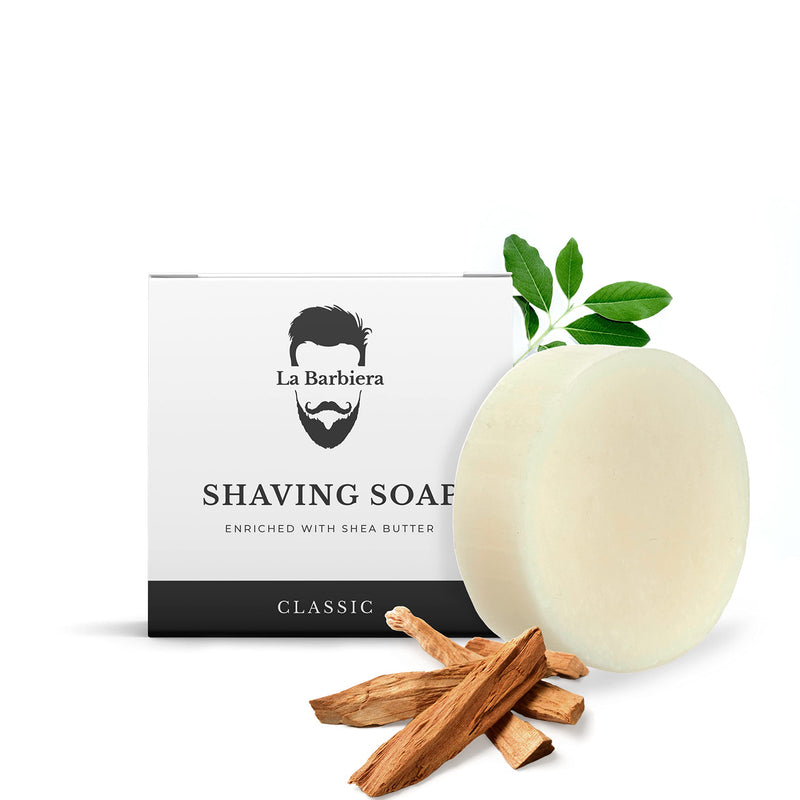 [Australia] - La Barbiera Solid Shaving Soap | 60g Refill Puck | Vegan and Plastic Free (Classic), Natural Classic 