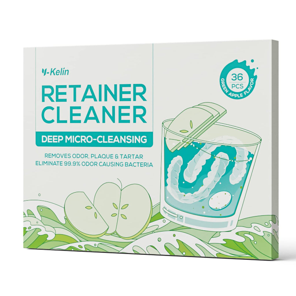 [Australia] - Y-kelin Retainer Cleaning Tablets-36 Tablets Retainer Cleaner 1 Month Supply-New Formulation Apple Flavor Denture,Mouth Guard Cleaner(Apple) 36 Count (Pack of 1) 