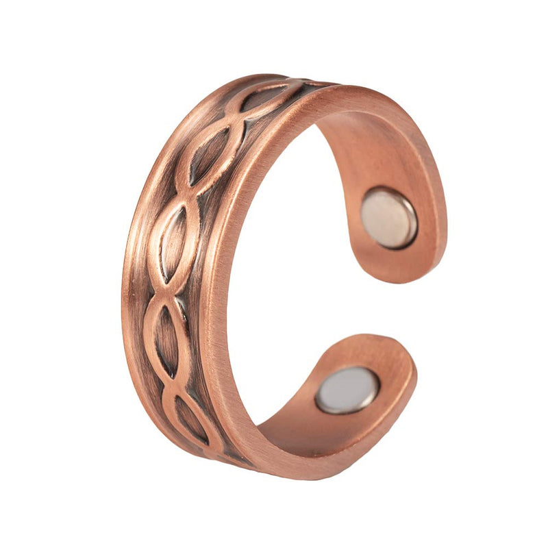 [Australia] - EnerMagiX Magnetic Copper Ring for Women Men, Magnetic Rings with Two Strong Magnets, Adjustable Copper Rings 
