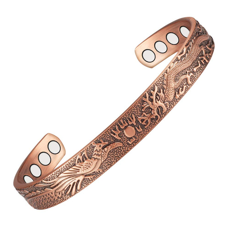 [Australia] - EnerMagiX Copper Magnetic Bracelets for Women Men,99.9% Soild Copper Cuff Bangle Magnetic Bracelet with 2 Strong Magnets,Adjustable Size(CPB-0036SGA) 