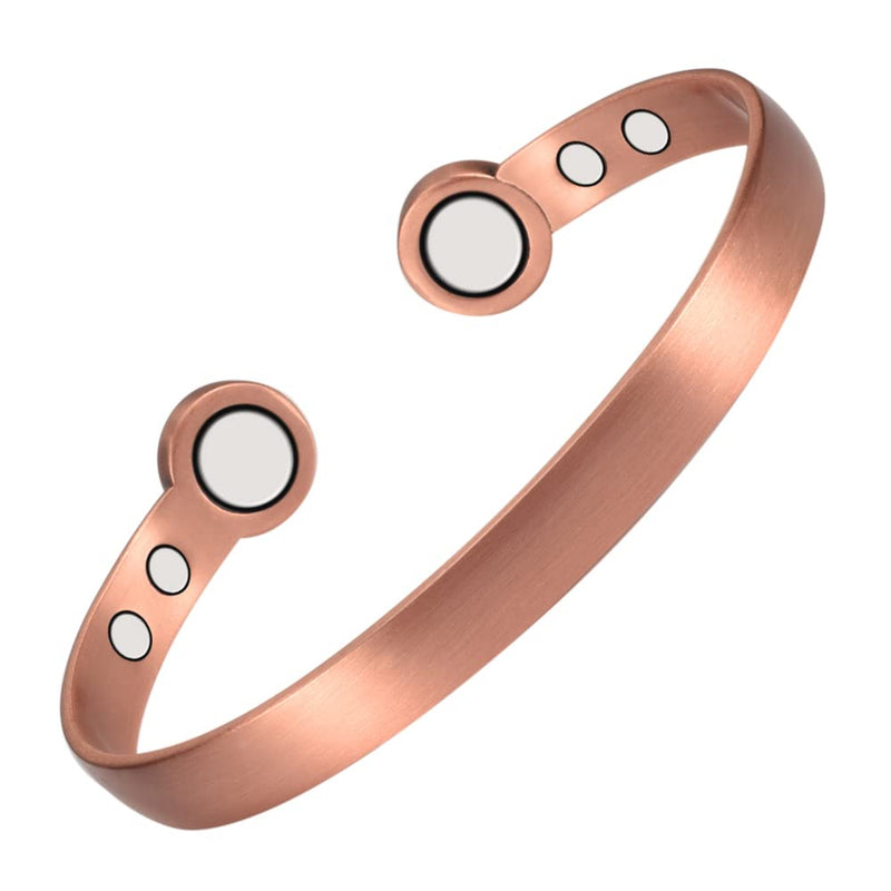 [Australia] - EnerMagiX Copper Magnetic Bracelets for Women Men,99.9% Soild Copper Cuff Bangle Magnetic Bracelet with 2 Strong Magnets,Adjustable Size(CPB-0964Q) 