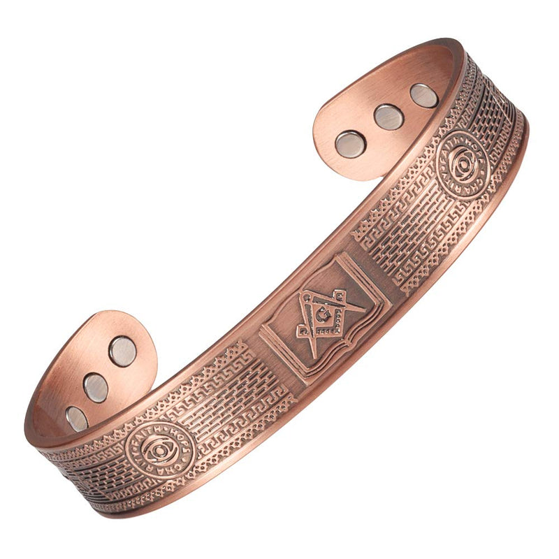 [Australia] - EnerMagiX Copper Magnetic Bracelets for Women Men,99.9% Soild Copper Cuff Bangle Magnetic Bracelet with 2 Strong Magnets,Adjustable Size(CPB-1027) 