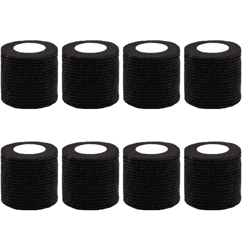 [Australia] - BQTQ 8 Rolls Cohesive Bandage 2 Inch Self Adherent Sport Wrap Tape Stretch Bandage Wrap Athletic Tape for Human and Animals Ankle Sprains Swelling, Black 