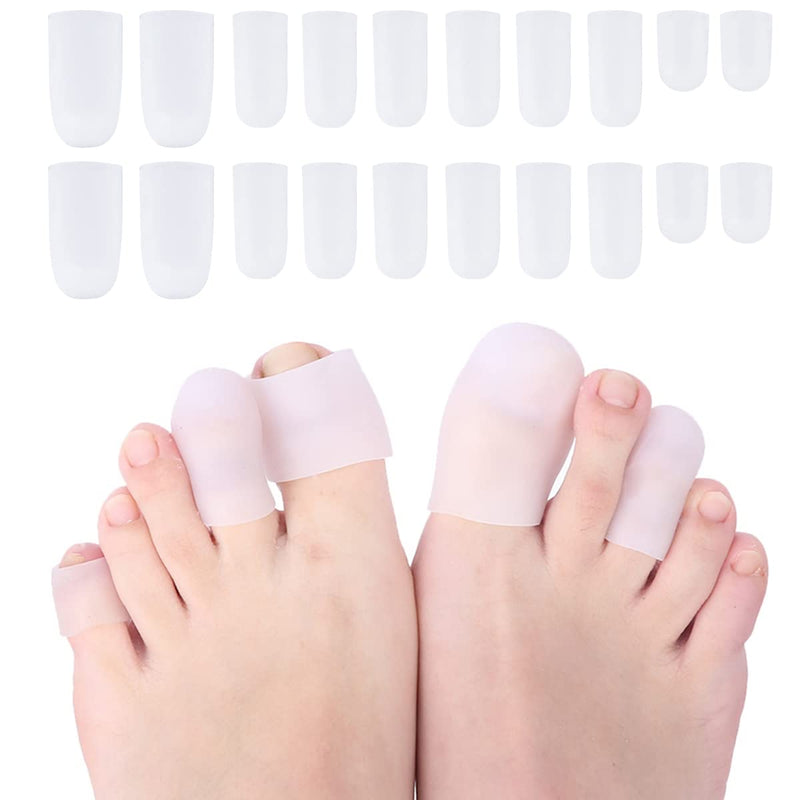 [Australia] - Yasmous Gel Toe Protector Cap,10 Pairs Toe Protectors,Soft Gel Toe Sleeves for Corns Remover, Blisters, Hammer Toes, Reduce Friction 