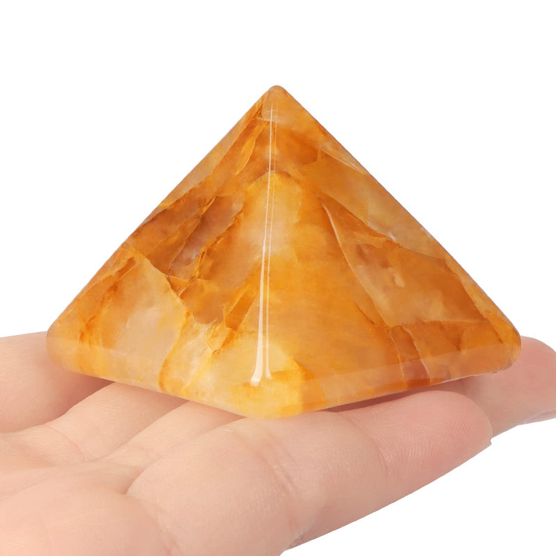[Australia] - Hxswkk Citrine Crystal Pyramid Protection Gemstone Healing Crystal Tower Generator Orgonite Pyramid Figurines for Meditation Yoga Chakra Balance Positive Energy with Gift Box 