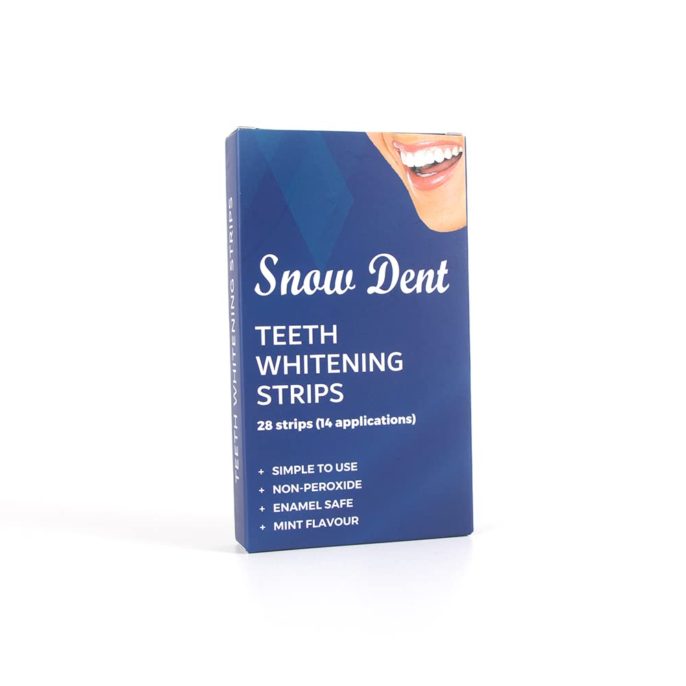 [Australia] - Snow Dent Teeth Whitening Strips, Peroxide Free for Against Yellow Teeth, Smoke Stains, Black Teeth, 28 Whitening Strips, 