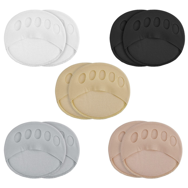 [Australia] - 10 Pairs Forefoot Pads Honeycomb Fabric Metatarsal Cushions Ball of Foot Cushion Pads Reusable Forefoot Pads Women High Heels Invisible Socks for Women 