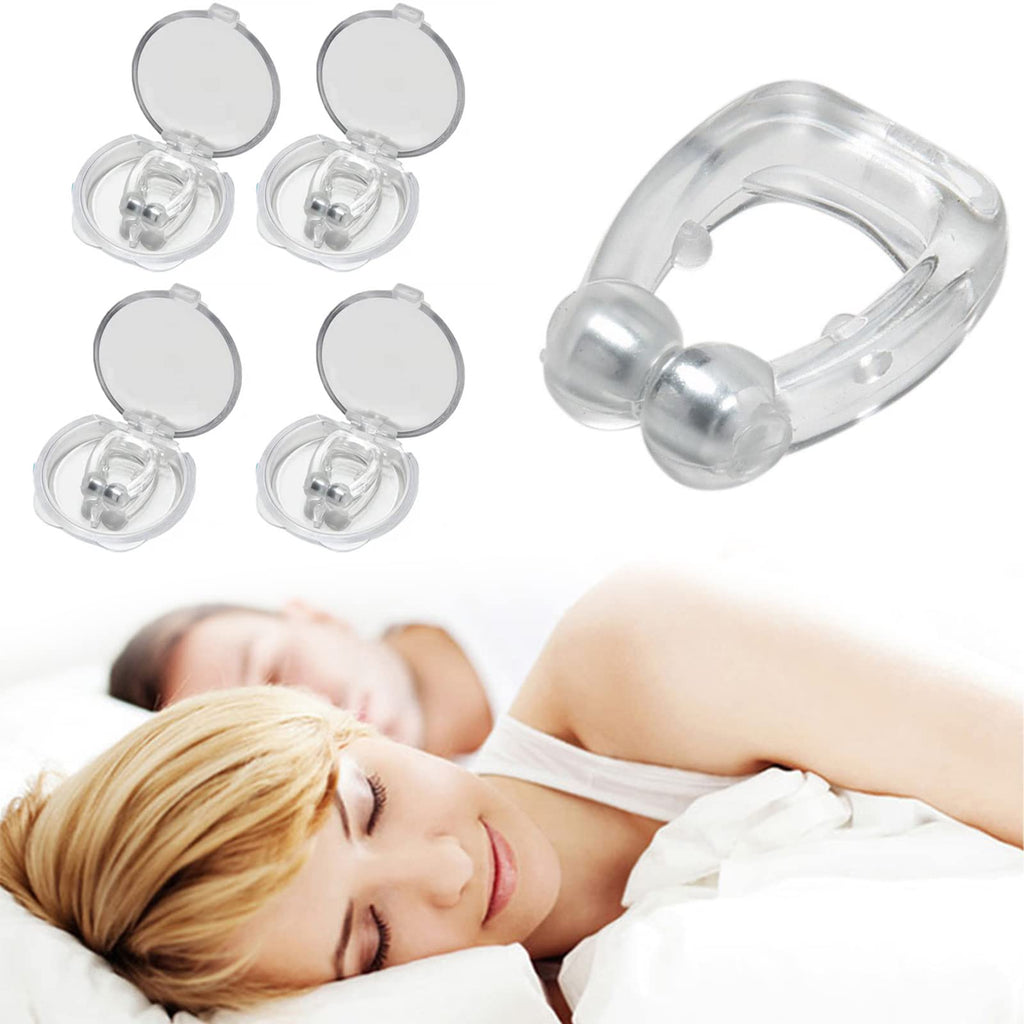 [Australia] - DFsucces 4 PCS Silicone Anti Snoring Nose Clip,Magnetic Anti Snore Nose Clip,Ventilation Nasal Patch,Sleeping Partner for Removal of Noise While Sleeping of Snore 